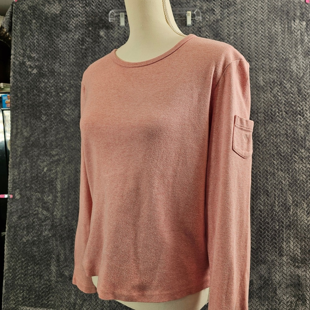 Lauren Ralph Lauren Pink Heathered Long Sleeve Casual Shirt Top Women's Size‎ L